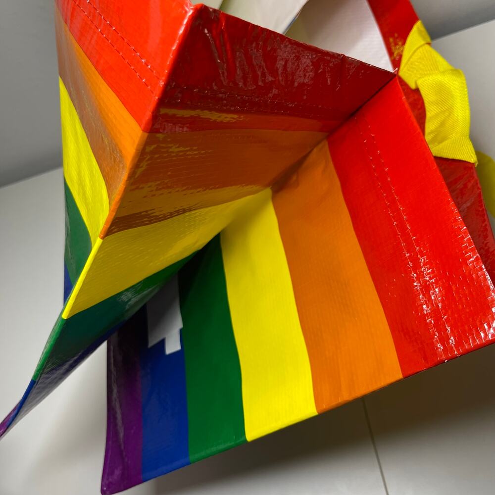 Set of 2 IKEA Storstomma Large Tote Bag Rainbow Reusable Storage Pride LGBTQ NWT - Picture 10 of 13